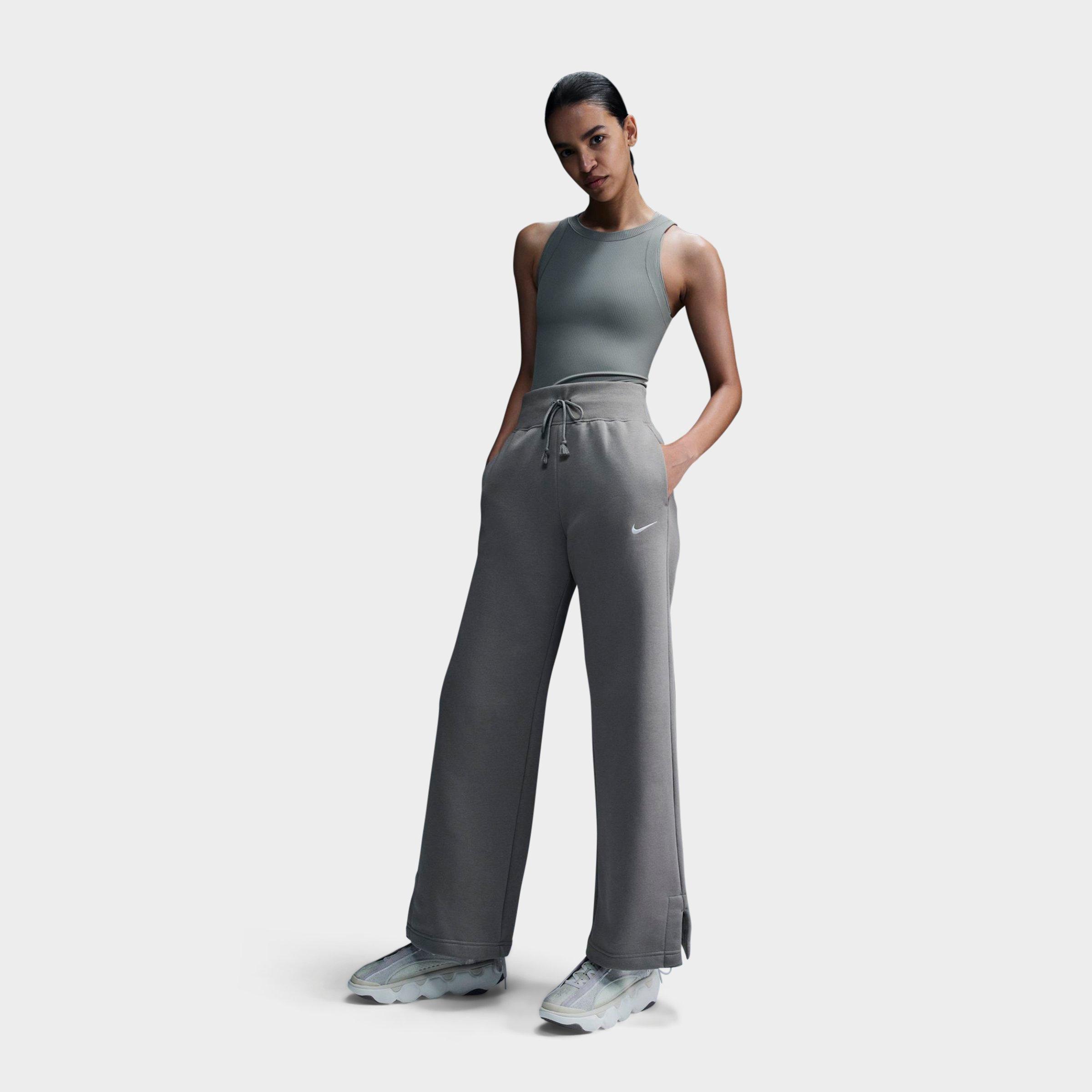 Nike Women's  Sportswear Phoenix Fleece High-waisted Wide-leg Sweatpants In Light Army/sail